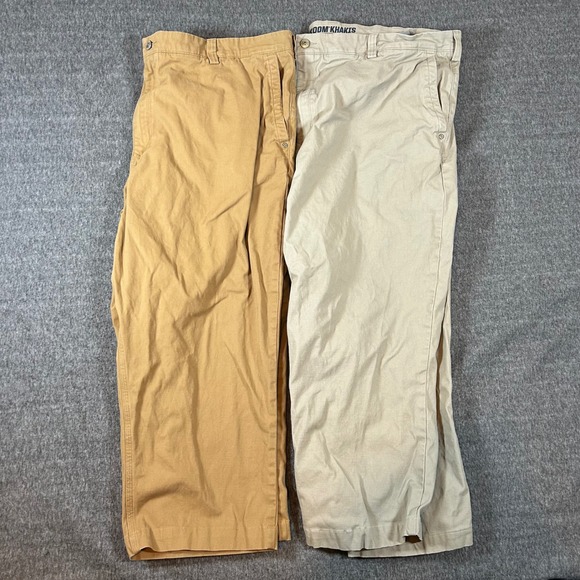 Lot of 2 Duluth Flex Ballroom Khakis Hemmed Utility Pants 46x30 Fits 46/48x24‎ - Picture 1 of 15